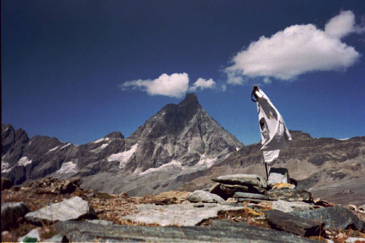 The Mount Cervino and the Burgay's flag